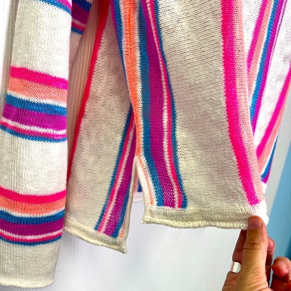 Lilly Pulitzer - Rozalia Rainbow Striped Side Vent Long Sleeve Eve Sweater S - Picture 5 of 12